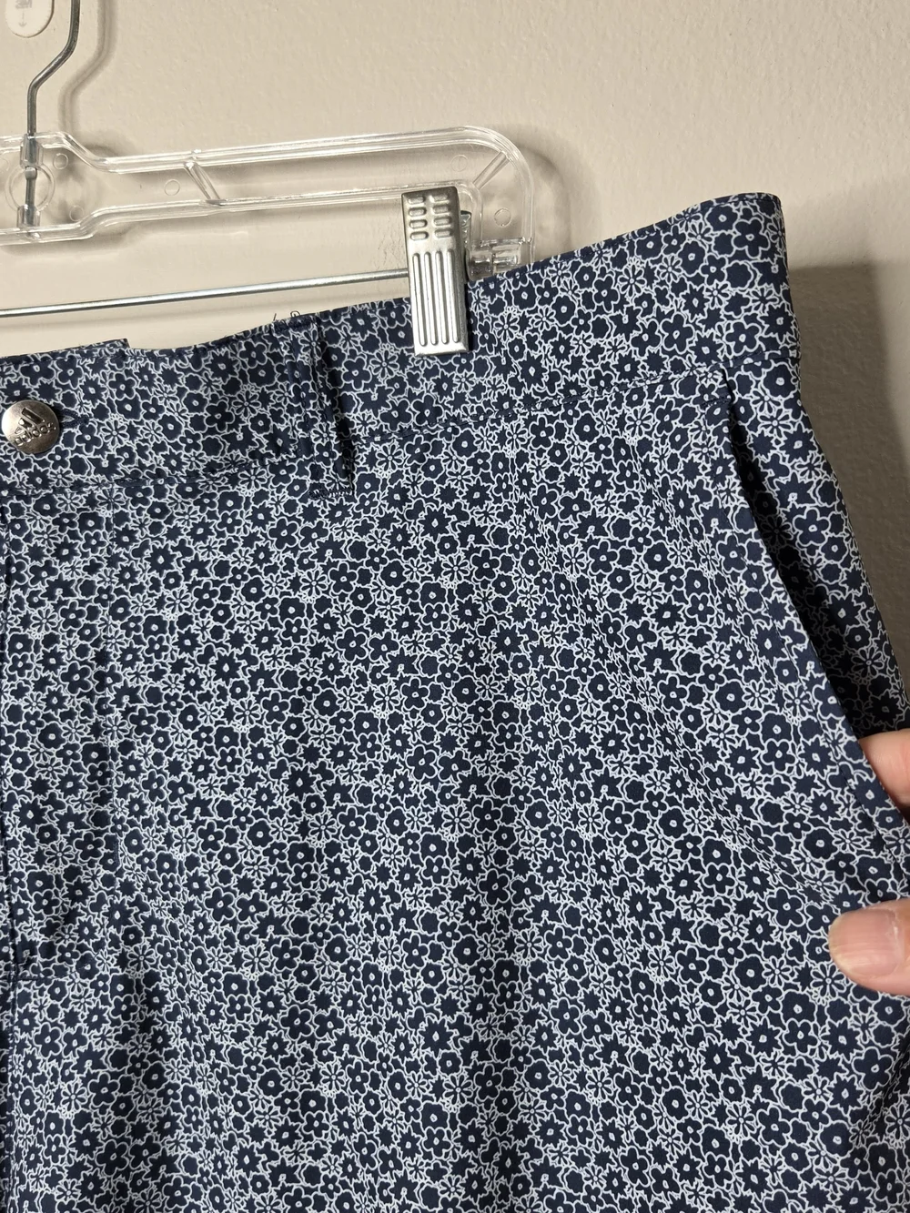 Adidas Blue Floral Performance Chino Shorts
